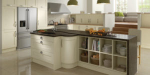 Kitchen with round edged worktops for safety