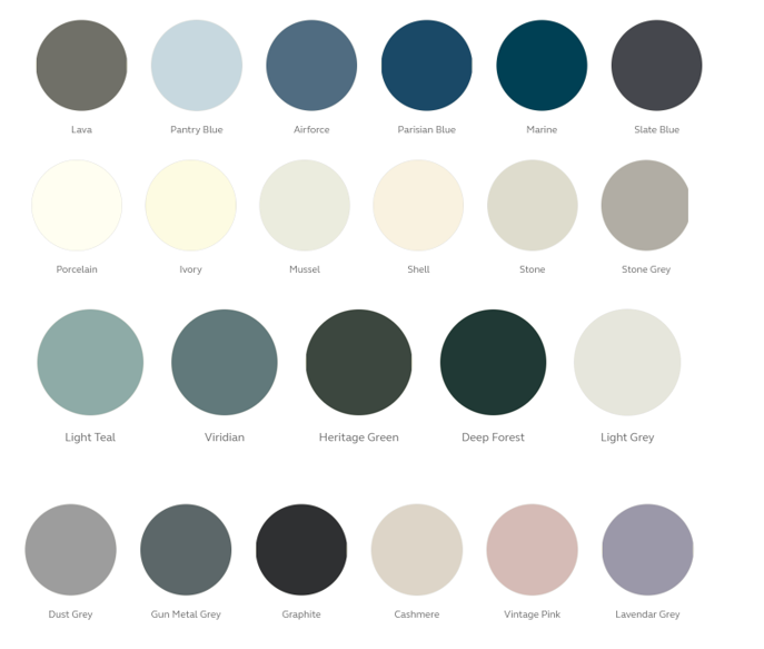 A variety of color selection