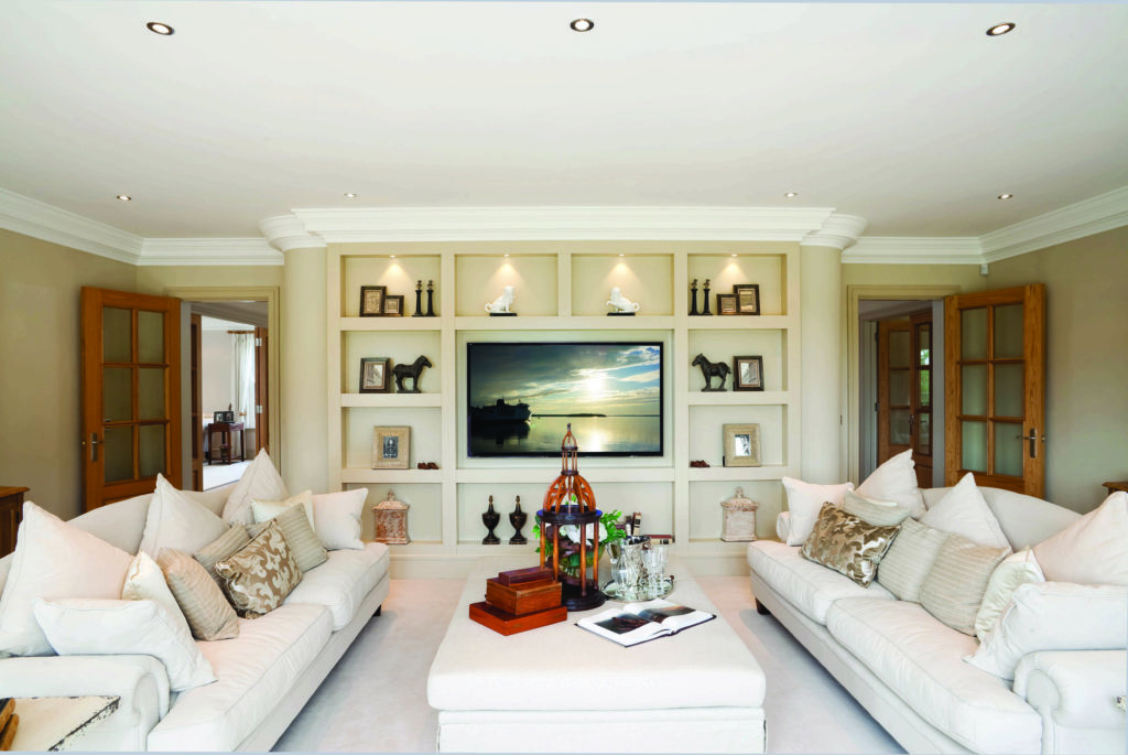 white themed living room with white Sala set
